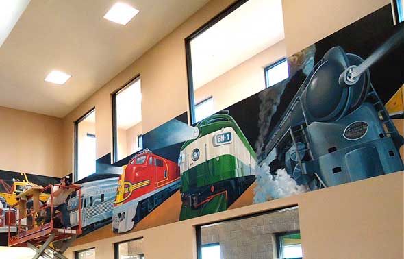 Ray Harvey train mural Cuba Missouri